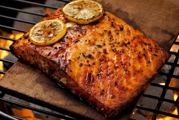 Cedar Plank Salmon Barbecue Grill