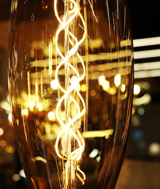 Ceiling lamps on dark background in store