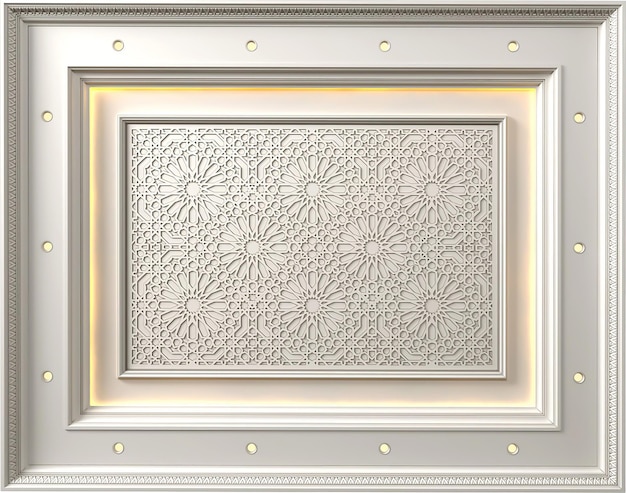 ceiling wallpaper 3d islamic led picture frame with a flower pattern on it