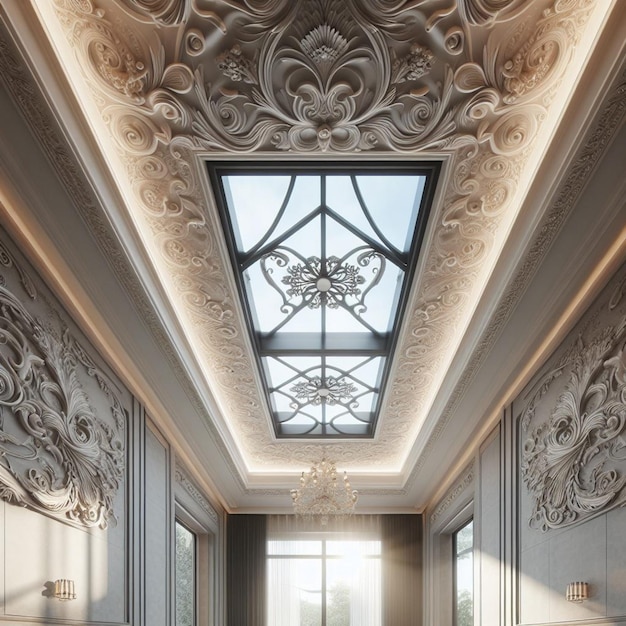 Photo a ceiling with a decorative design that says  star