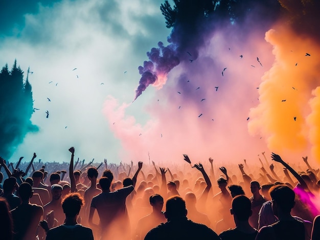 Celebrants during the color Holi Festival