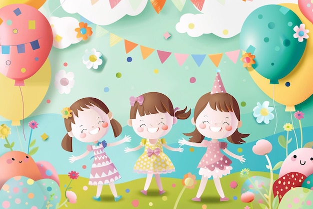 Celebrate Childrens day with vector illustration card