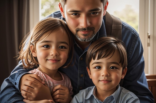 Celebrate Fathers Day with a stunning portrait of a father and child rendered in a realistic style