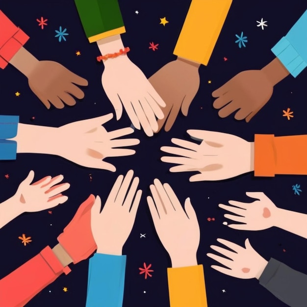 Celebrate Friendship Day with Free Vector Background Hands Holding Together