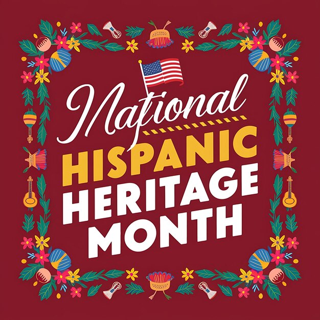 Photo celebrate of happy national hispanic heritage month