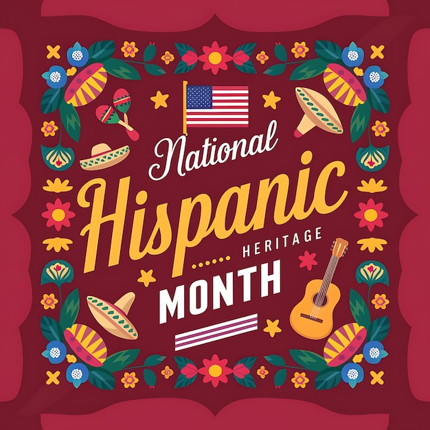 Photo celebrate of happy national hispanic heritage month