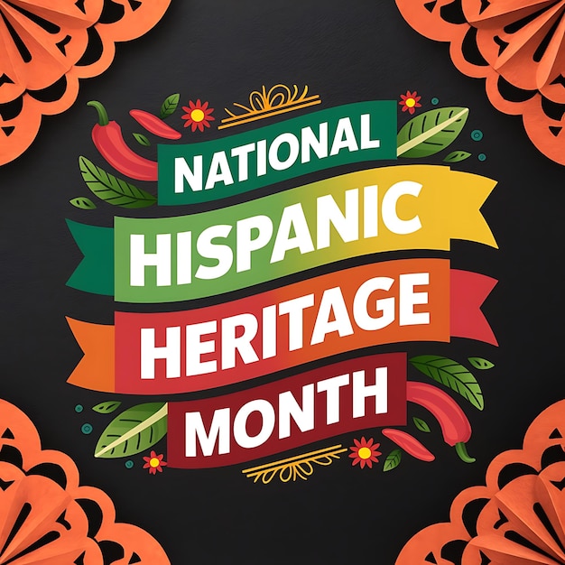 Photo celebrate of happy national hispanic heritage month