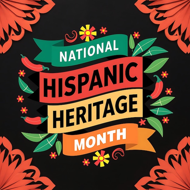 Photo celebrate of happy national hispanic heritage month