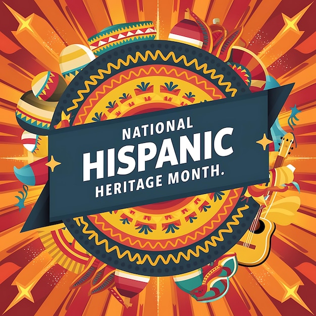 Photo celebrate of happy national hispanic heritage month