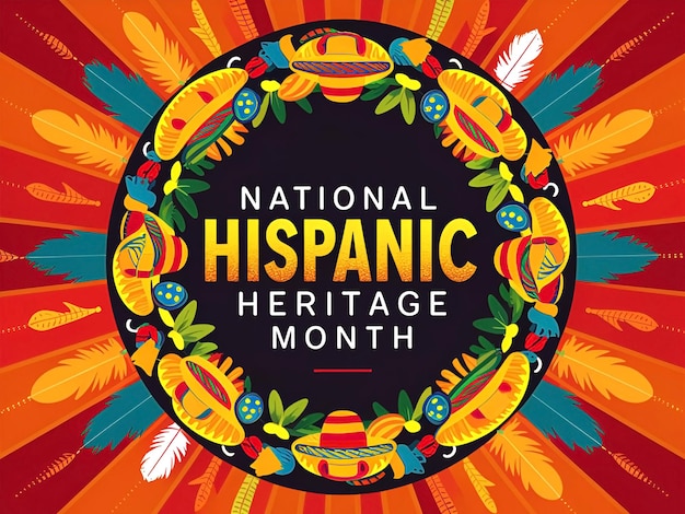 Photo celebrate of happy national hispanic heritage month