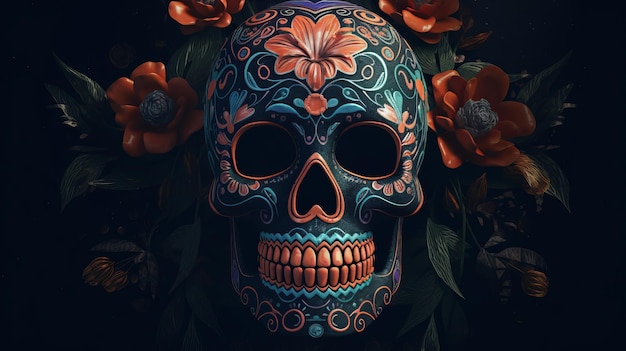 Celebrate Life and Death with a Colorful Day of the Dead Skull Design