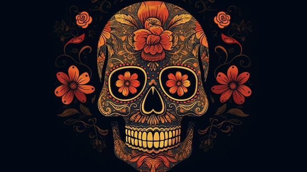 Celebrate Life and Death with a Colorful Day of the Dead Skull Design