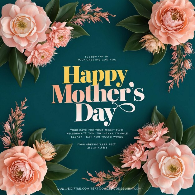 Celebrate Mom Festive Mothers Day Card with Lush Florals