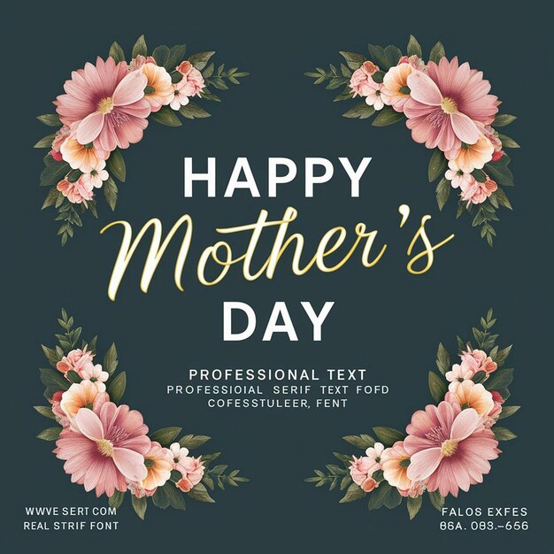 Photo celebrate mom festive mothers day card with lush florals