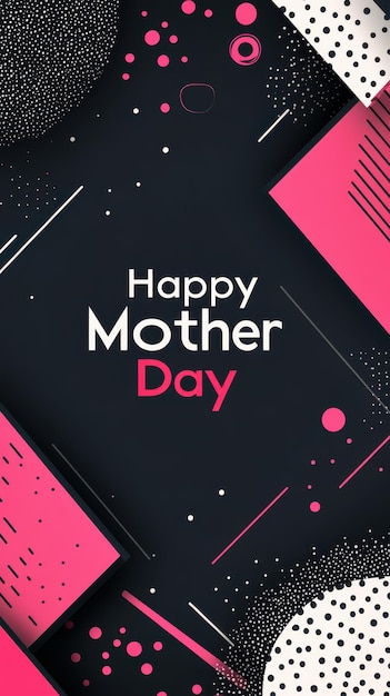 Photo celebrate mothers day with a stylish banner featuring vibrant geometric patterns