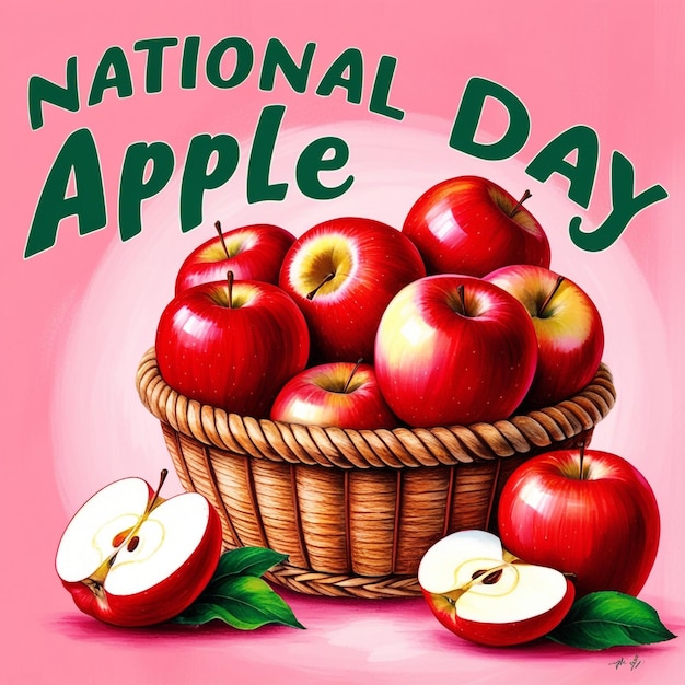 Photo celebrate national apple day on october 21