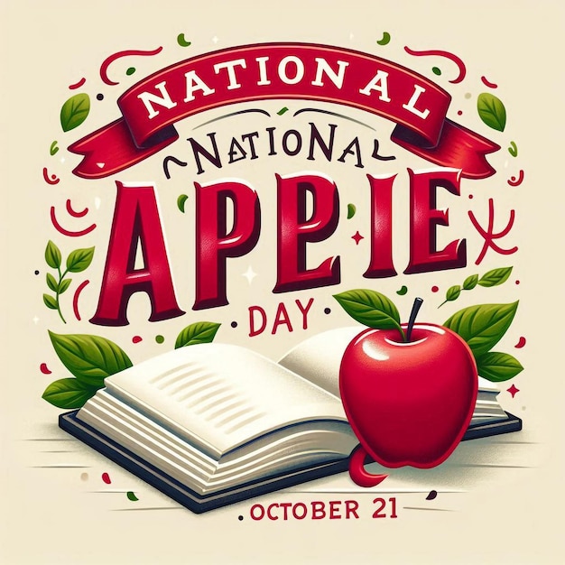 Photo celebrate national apple day with a charming educational design featuring apples and learning