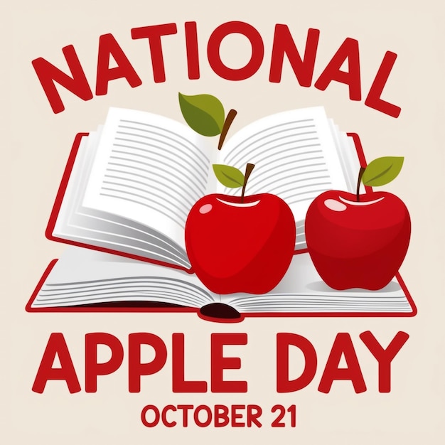 Photo celebrate national apple day with a charming educational design featuring apples and learning