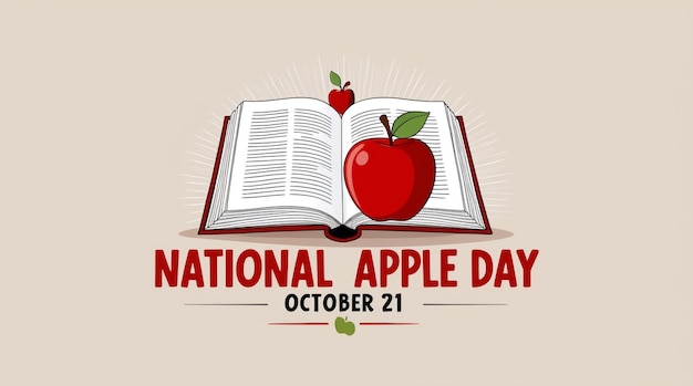 Photo celebrate national apple day with a charming educational design featuring apples and learning