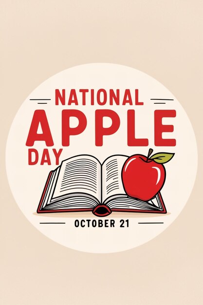 Photo celebrate national apple day with a charming educational design featuring apples and learning