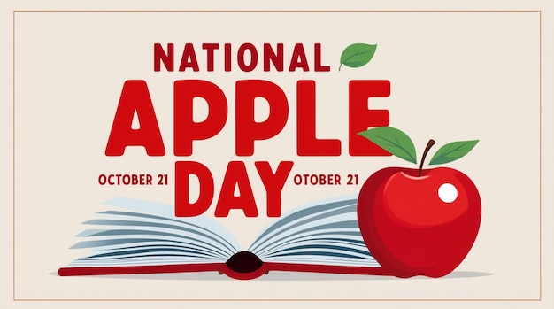 Photo celebrate national apple day with a charming educational design featuring apples and learning