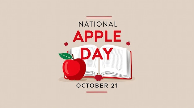 Photo celebrate national apple day with a charming educational design featuring apples and learning