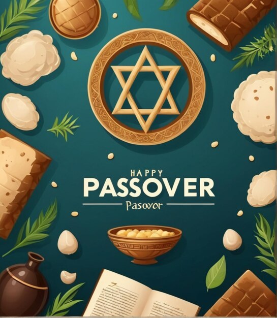 Photo celebrate passover with our elegant vertical poster template for jewish joy