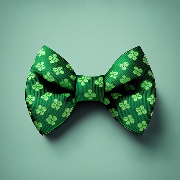 Celebrate St. Patrick's Day in Style with this Green Shamrock Bow Tie, isolated leaf pattern