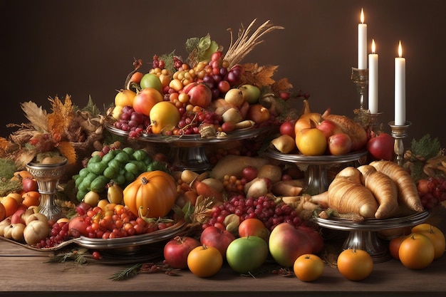 Celebrate thanksgiving with fruit and pumpkin