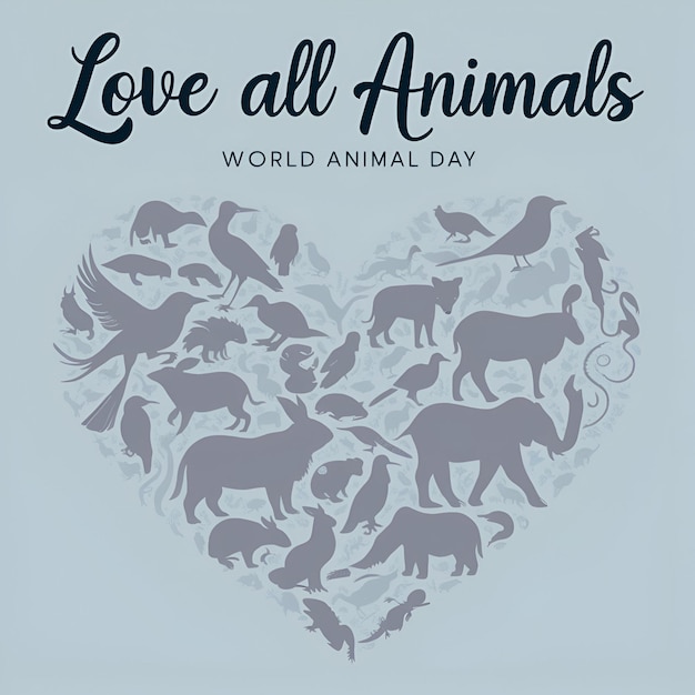 Photo celebrate world animal day promoting compassion and awareness for all creatures