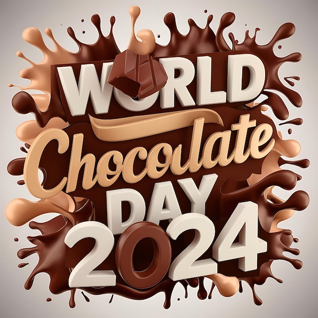 Celebrate World Chocolate Day 2024 Chocolate splashes forming the date