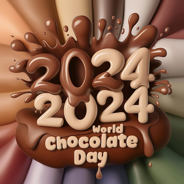 Celebrate World Chocolate Day 2024 Chocolate splashes forming the date