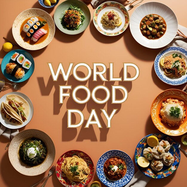 Photo celebrate world food day unite for sustainable food systems and zero hunger