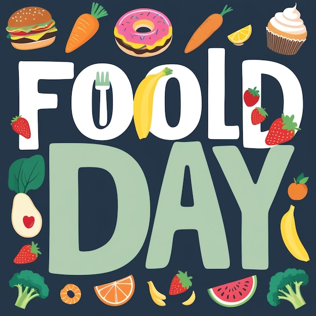 Photo celebrate world food day with flat design illustrations