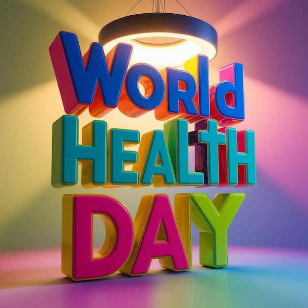 Photo celebrate world health day with stunning 3d text effects