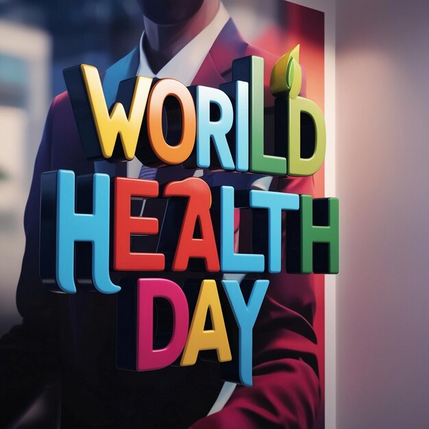 Photo celebrate world health day with stunning 3d text effects