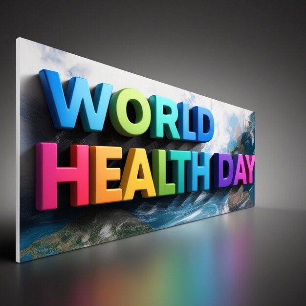 Photo celebrate world health day with stunning 3d text effects