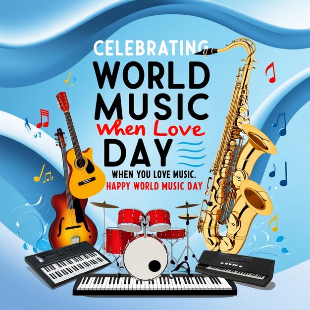 Photo celebrate world music day with joy and harmony