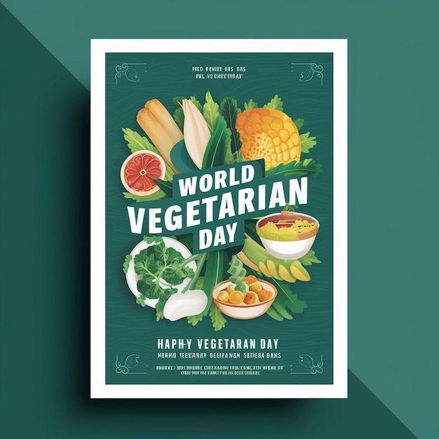 Photo celebrate world vegetarian day healthy green and delicious