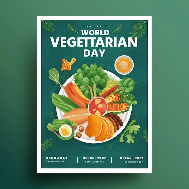 Photo celebrate world vegetarian day healthy green and delicious