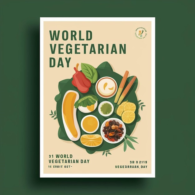 Photo celebrate world vegetarian day healthy green and delicious