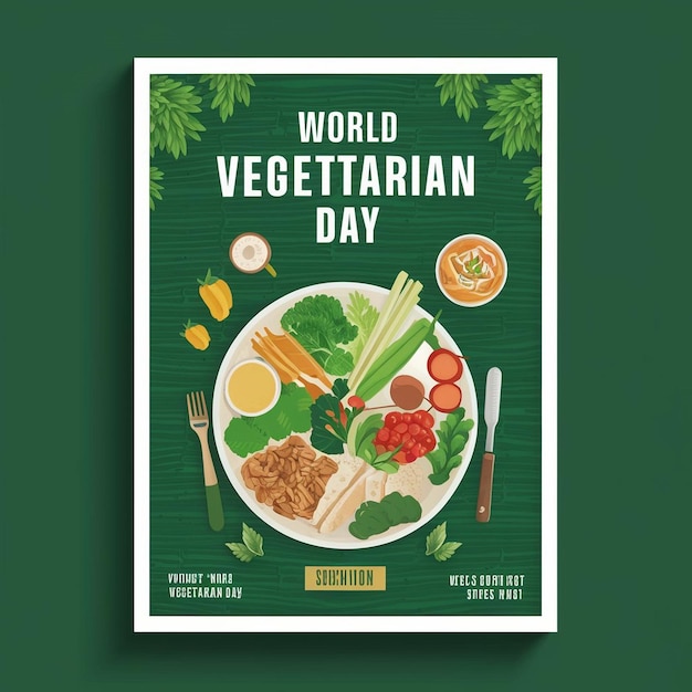 Photo celebrate world vegetarian day healthy green and delicious