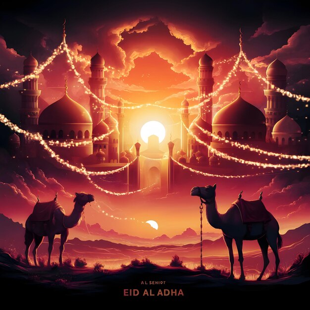 Photo celebrates the islamic holiday of eid aladha