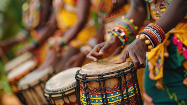 Celebrating African Spirituality Vibrant Drumming and Dancing at a Traditional Ceremony