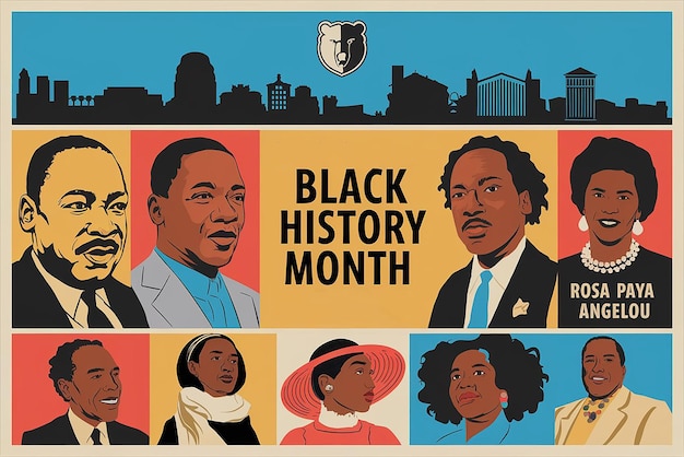 Celebrating Black History Month Memphis concept Background