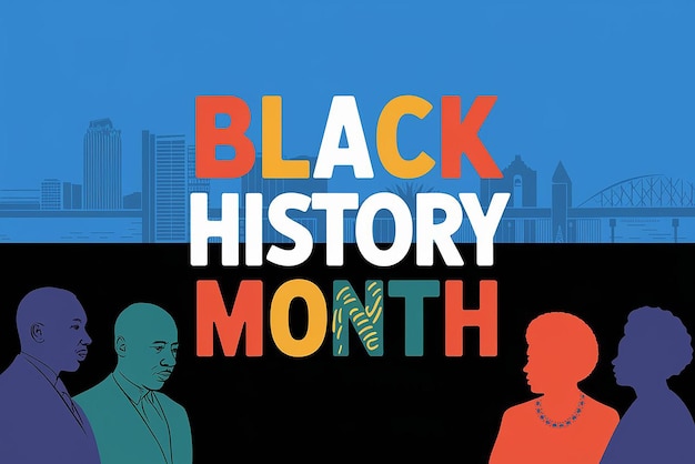 Celebrating Black History Month Memphis concept Background