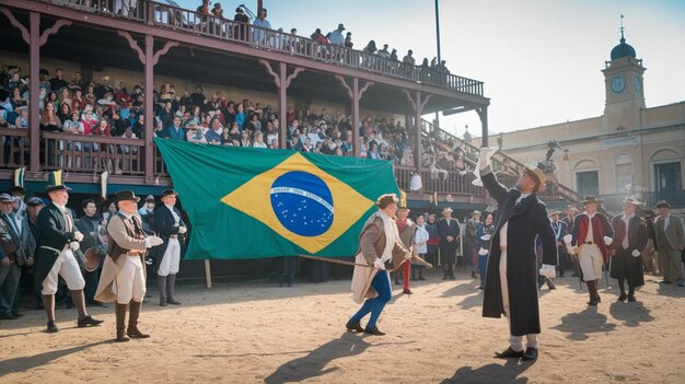 Photo celebrating brazils national independence day on 7th september aigenerated image