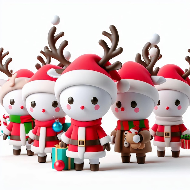 Celebrating Christmas with 3D cartoon figure graphic