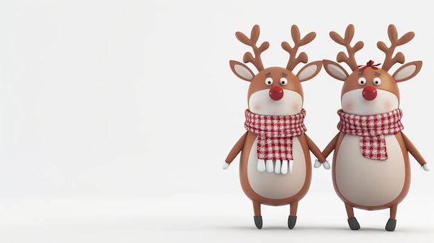 Photo celebrating christmas with 3d cartoon reindeer figure graphic