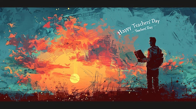 Celebrating Educators A Vibrant Happy Teachers Day Banner Illustration